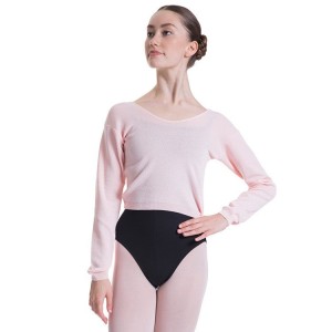 Najfatalniejszy Damskie Bloch Overt Cropped Long Sleeve Swetry Różowe | DPLKV61164