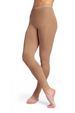 Rajstopy Damskie Bloch Contoursoft Footless Bloch Tan | FPLUI39371