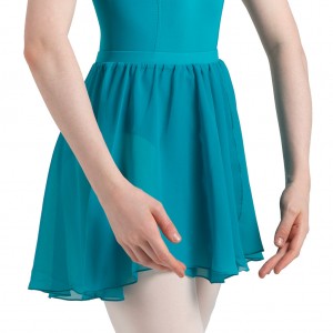 Spódnice Damskie Bloch Chezanne Chiffon Mock Wrap Teal | PLJZR36315