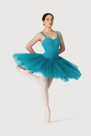 Spódnice Damskie Bloch Klasyczne Practice ½ Tutu Teal | FPLUI96297