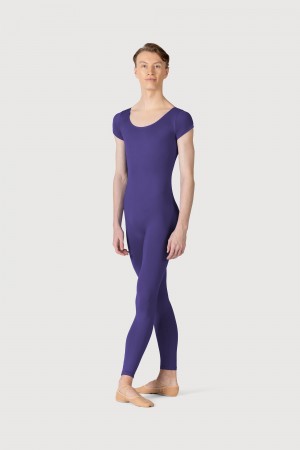 Unitardy Męskie Bloch Microlux™ Scoop Neck Cap Sleeve Jasny Fioletowe | PLEAH75081