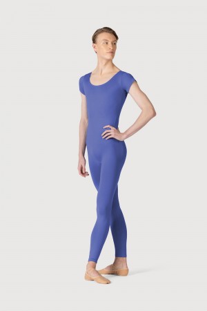 Unitardy Męskie Bloch Microlux™ Scoop Neck Cap Sleeve Zaffiro | SPLVO18632