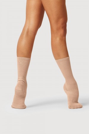 Współczesny Damskie Bloch Dance Sock Sand | PLEAH65423