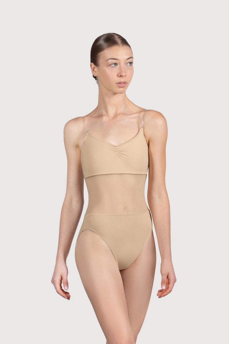 Bielizny Damskie Bloch Cordelia Mesh Panel Sand | YPLGT97384