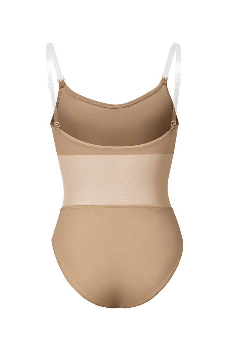 Bielizny Dziecięce Bloch Sunna Mesh Panel Body Liner Tan | PPLQX54225