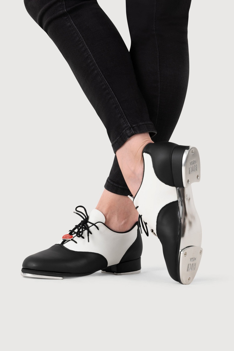 Buty do stepowania i sceny Damskie Bloch Chloé & Maud Koronkowe Up Black/White | PLZPD73314