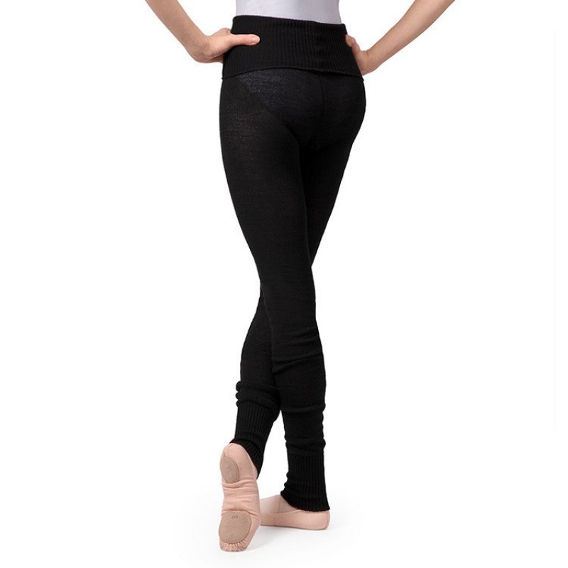 Dzianina Damskie Bloch Full Length Roll Stanem Womens Warmup Pant Czarne | PLZDE85566