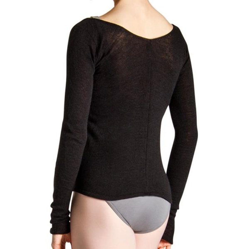 Dzianina Damskie Bloch Kara Long Sleeve Czarne | FPLHY26574