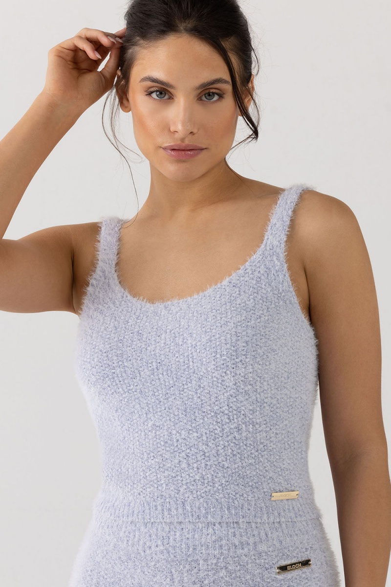 Dzianina Damskie Bloch Popcorn Stitch Camisole Sky | QPLWA97065