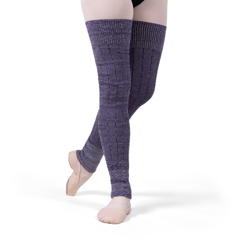 Dzianina Damskie Bloch X Knit Long Żebrowany Legwarmers Purple/Silver | ZPLMJ69702