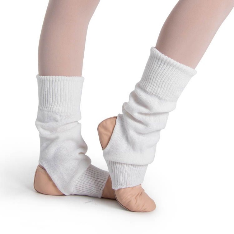 Dzianina Dziecięce Bloch Stirrup Legwarmers Białe | SPLNY76401