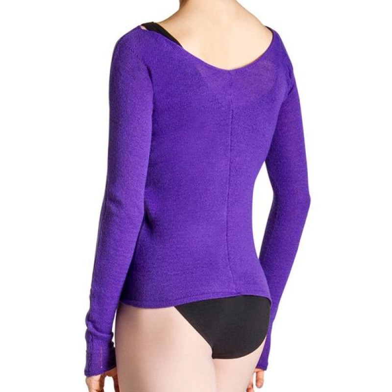 Najfatalniejszy Damskie Bloch Kara Long Sleeve V Fioletowe | PLEAH81549