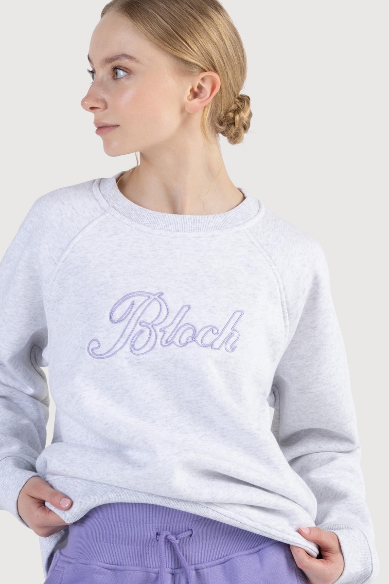 Najfatalniejszy Damskie Bloch Off-Duty Terry Crew Sweat Snow Marle | EPLHC23872