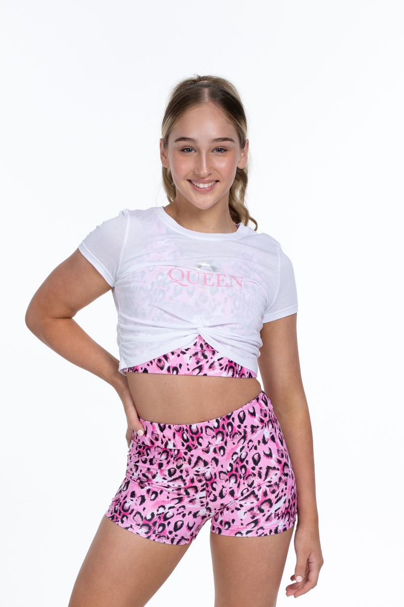 Najfatalniejszy Dziecięce Bloch Flo Active Mock Tie Crop Tee Białe | PLQAV61545