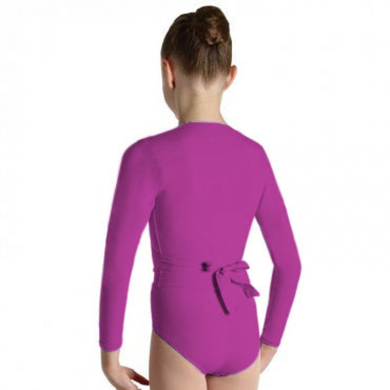 Najfatalniejszy Dziecięce Bloch Overture Crossover Long Sleeve Wrap Berry | PPLQX41465