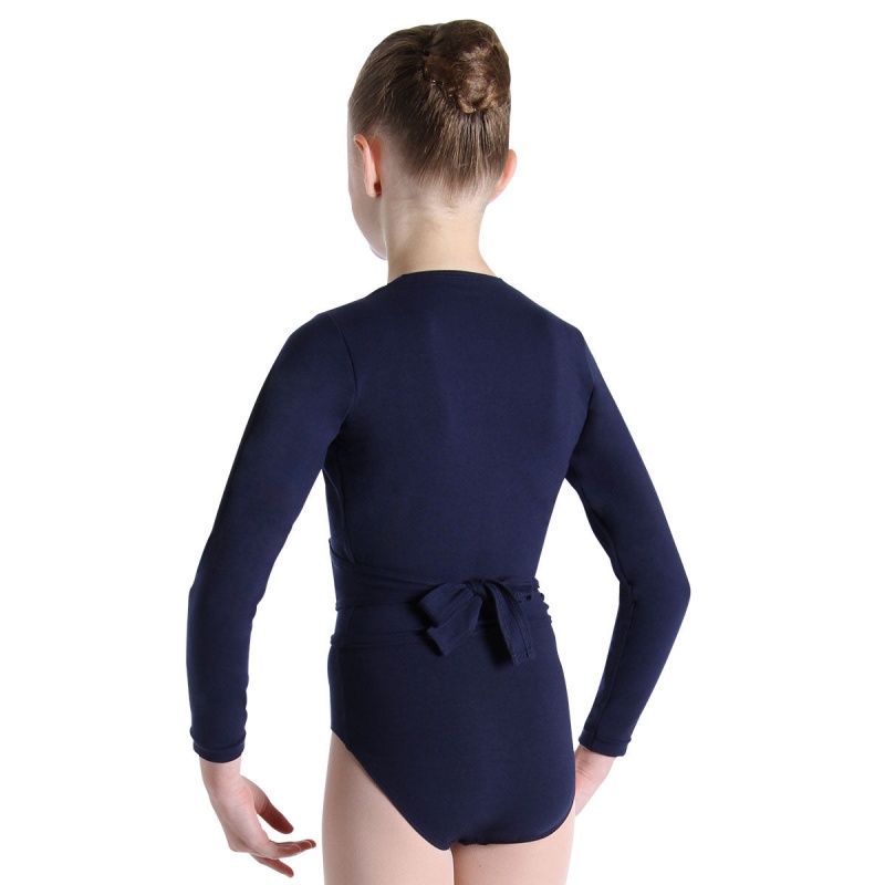 Najfatalniejszy Dziecięce Bloch Overture Crossover Long Sleeve Wrap Granatowe | QPLUV83518