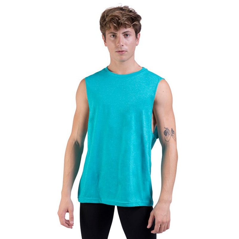 Najfatalniejszy Męskie Bloch Harris Relaxed Drop Arm Muscle Jade | PLIIZ51184