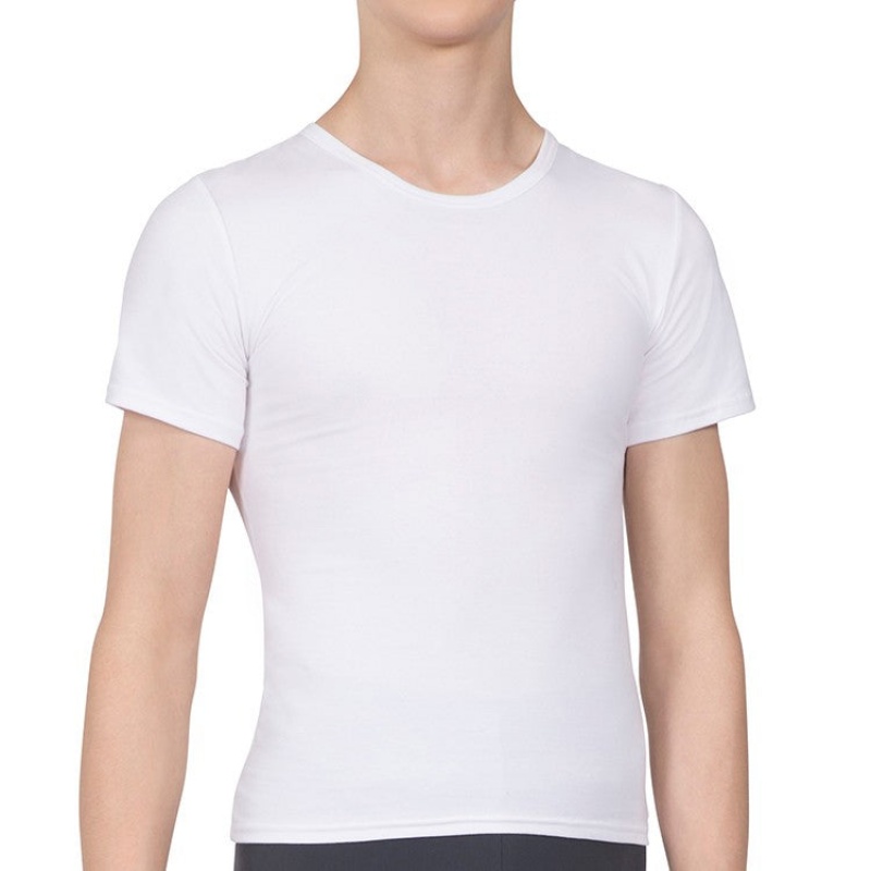 Najfatalniejszy Męskie Bloch Montez Scoop Neck Fitted Białe | UPLTG84087