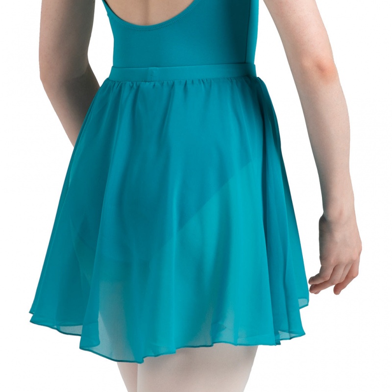 Spódnice Damskie Bloch Chezanne Chiffon Mock Wrap Teal | PLJZR36315