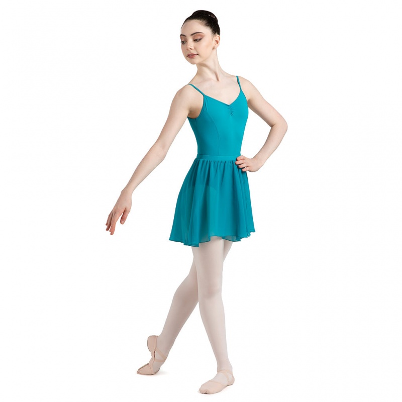 Spódnice Damskie Bloch Chezanne Chiffon Mock Wrap Teal | PLJZR36315