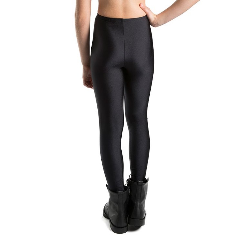 Spodnie Dziecięce Bloch Lycra Full Length Footless Leggings Czarne | GPLEC58529