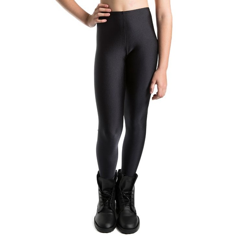 Spodnie Dziecięce Bloch Lycra Full Length Footless Leggings Czarne | GPLEC58529