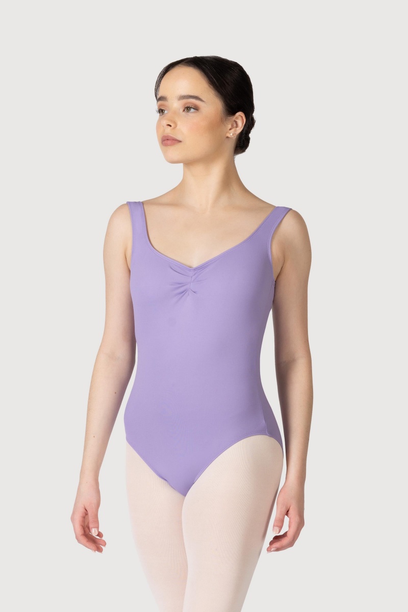 Trykoty Damskie Bloch Cecilie Gathered Tank Lilac | EPLHC83886