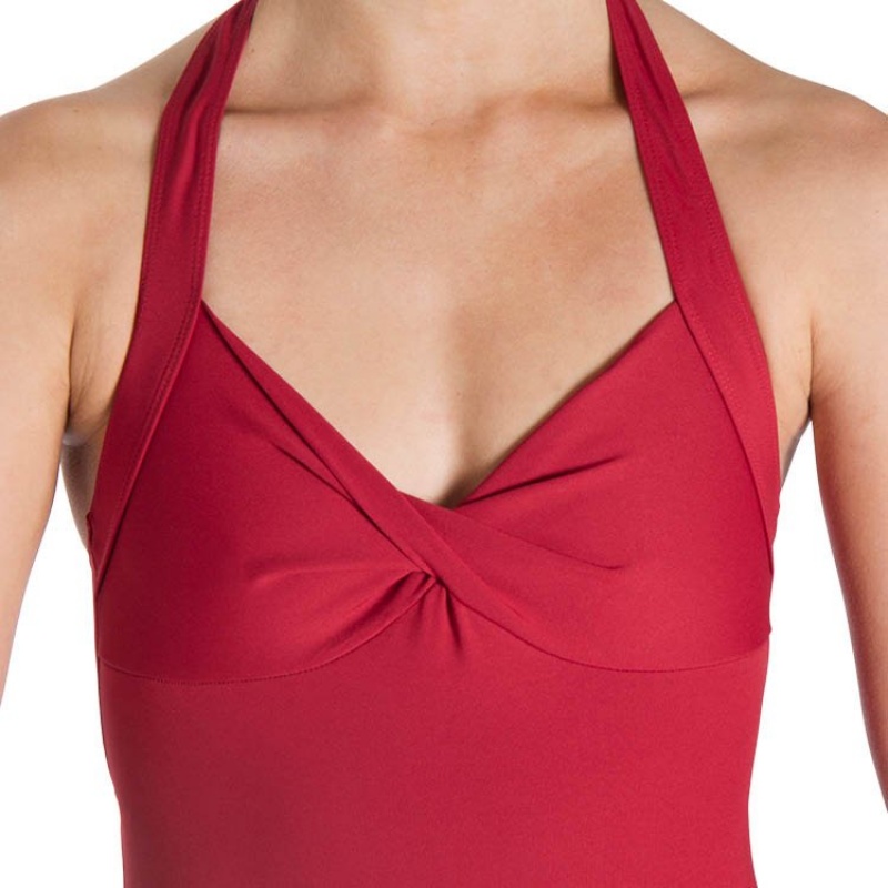 Trykoty Damskie Bloch Cinnamon Halter Czerwone | BPLSD99165