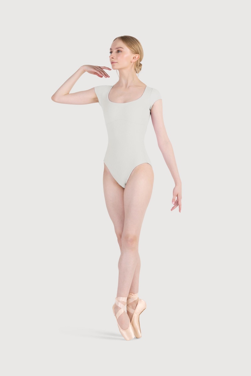 Trykoty Damskie Bloch Rionna Rib Cap Sleeve Ivory | LPLTR58300