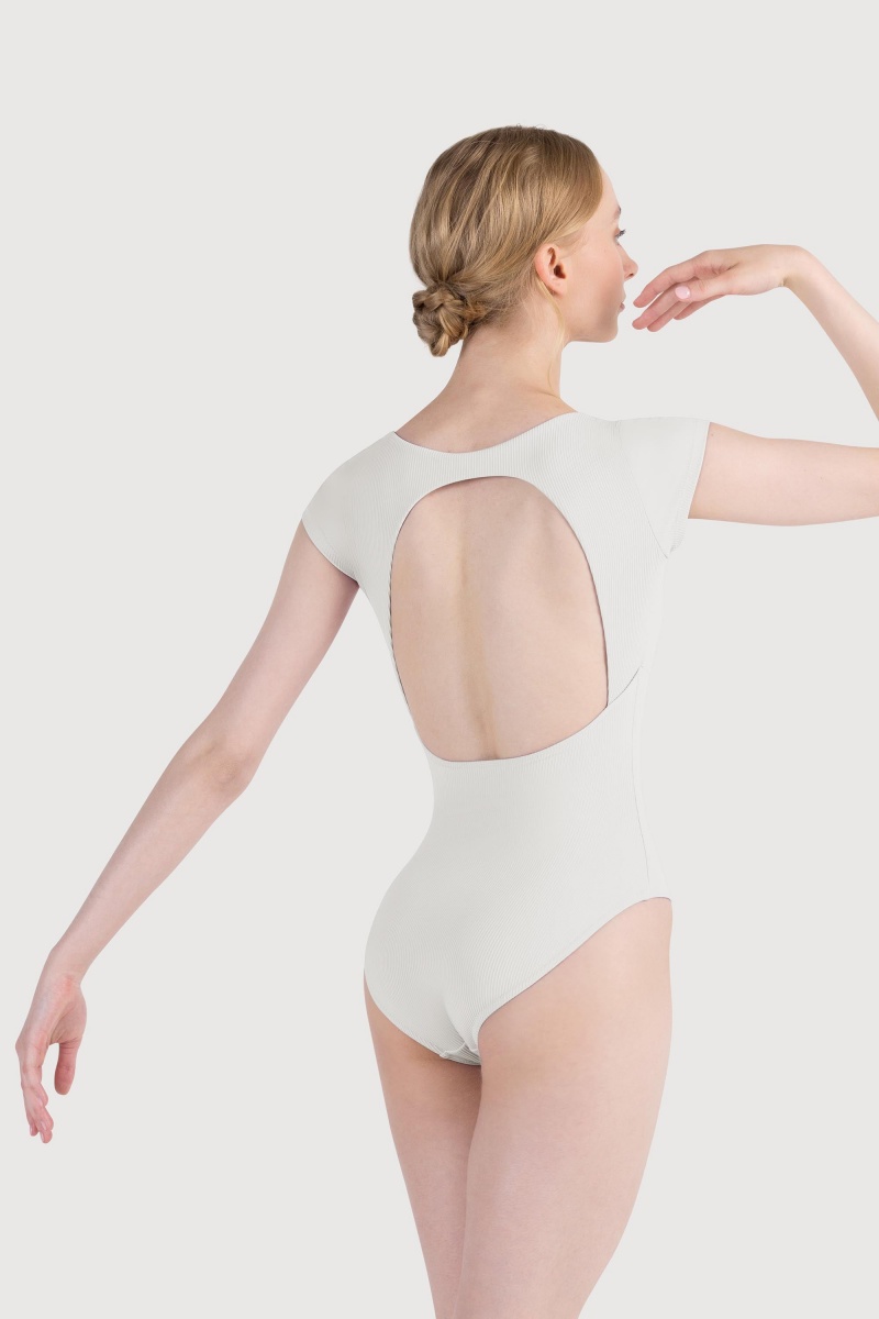 Trykoty Damskie Bloch Rionna Rib Cap Sleeve Ivory | LPLTR58300