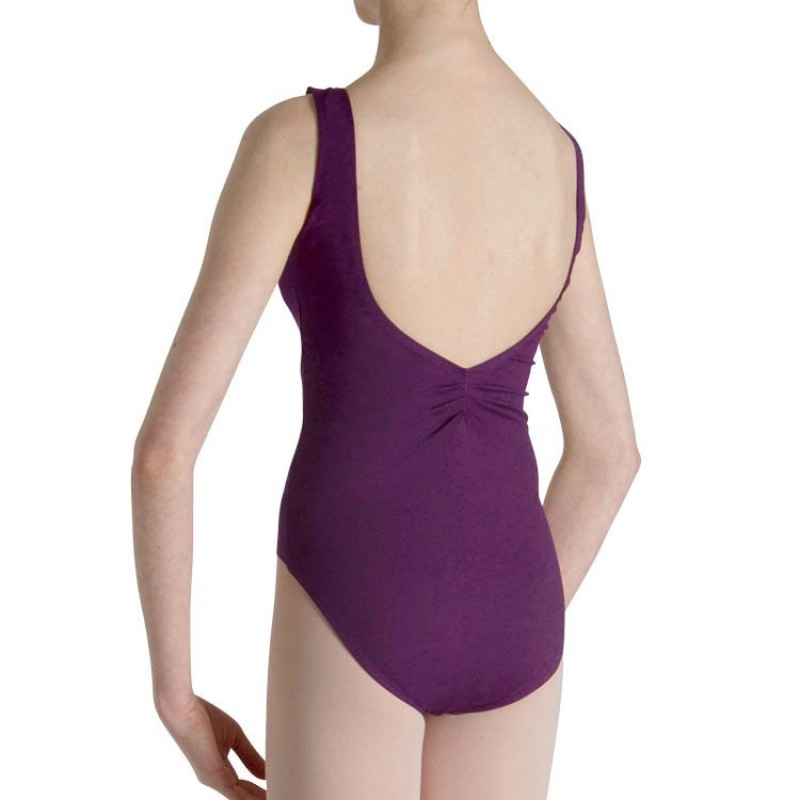 Trykoty Dziecięce Bloch Cecilia Gathered Tank Plum | PLEAH84561