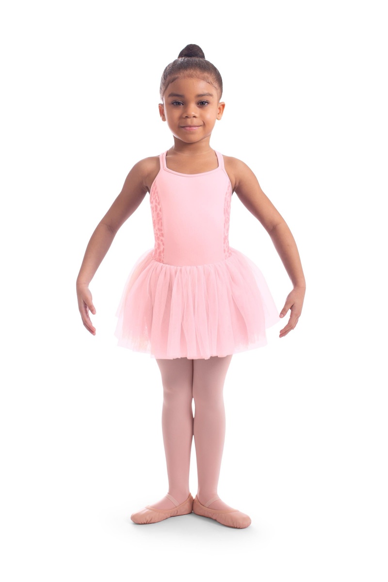 Trykoty Dziecięce Bloch Mendy Animal Printed Mesh Tutu Różowe | PLQAV30275