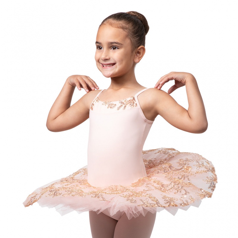 Trykoty Dziecięce Bloch Perlaida\' Sequin Overlay Tutu Różowe | PLICD79756