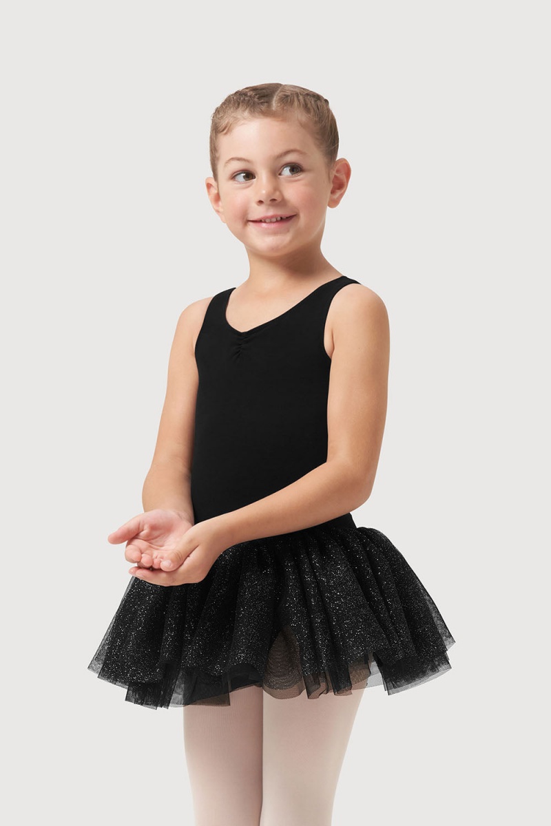 Trykoty Dziecięce Bloch Sparkle Tank Tutu Czarne | LPLSX55798