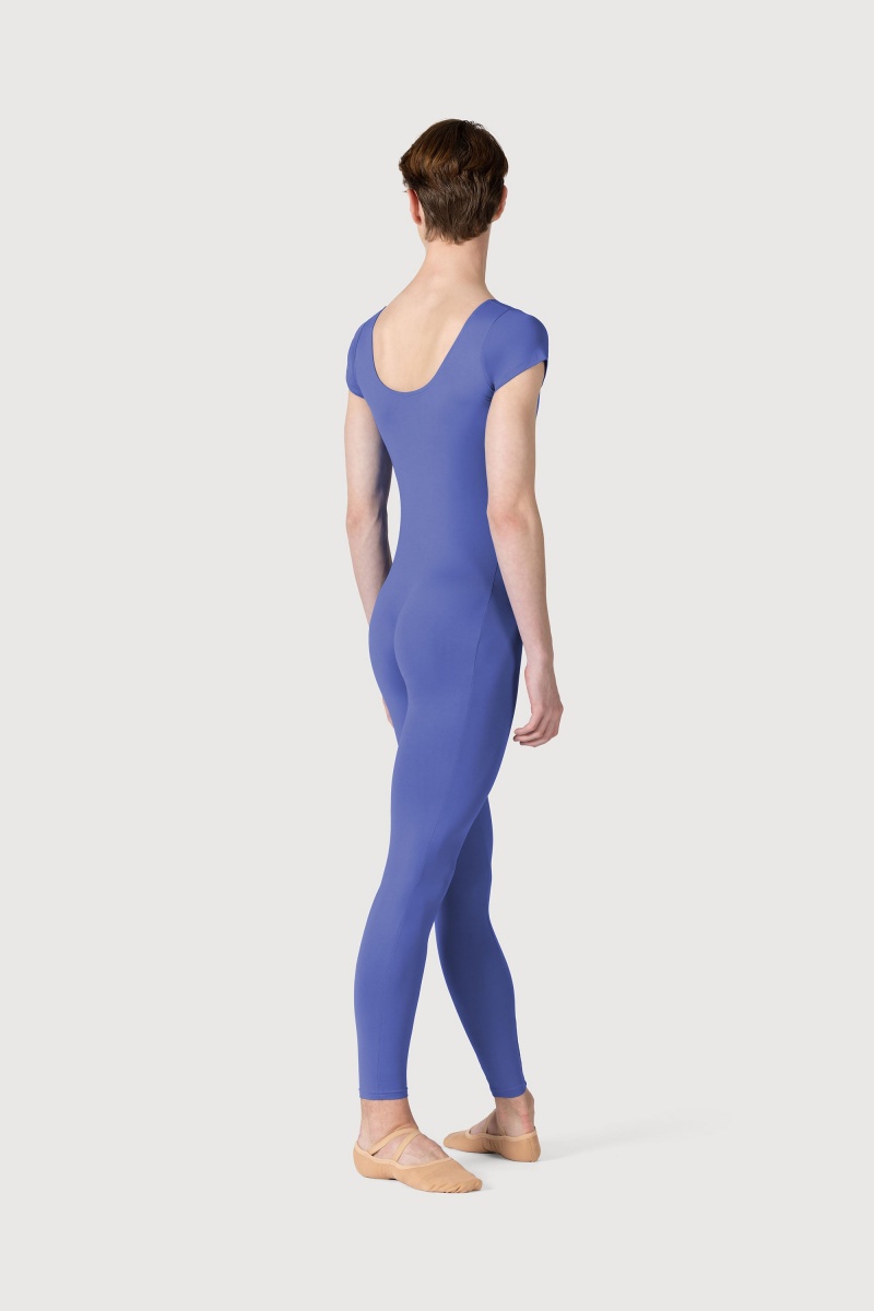 Unitardy Męskie Bloch Microlux™ Scoop Neck Cap Sleeve Zaffiro | SPLVO18632